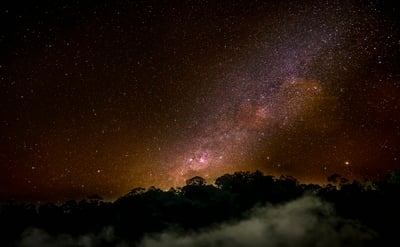 Night sky on top of mountain in Menangang Place, Sarawak, Malaysia