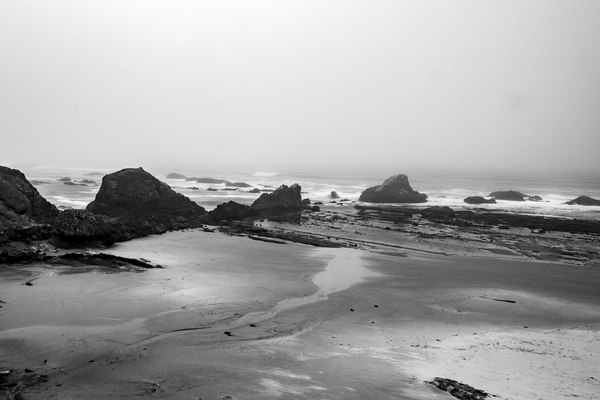 This is a view of the Seal Rock area through a heavy autumn fog.