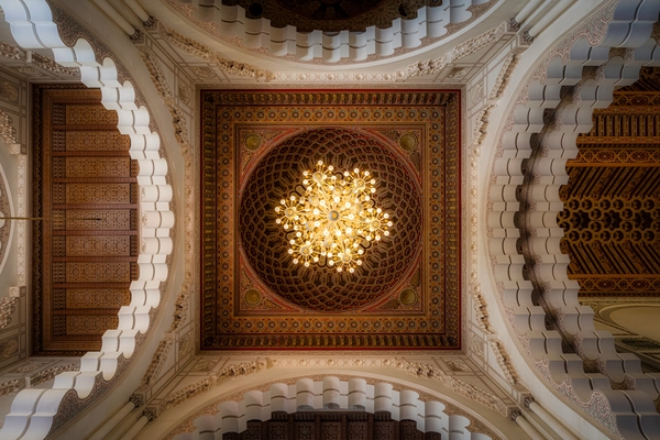 Beautiful Hassania dome inside the Mosque.