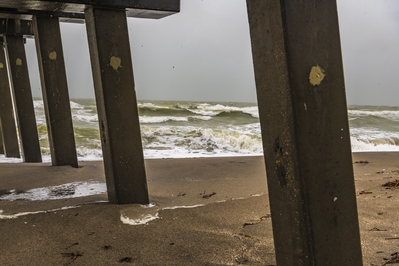Hurricane Nicole from under the pier.