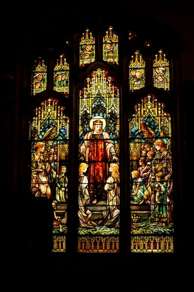 The Tiffany Window - the glass is almost translucent. 