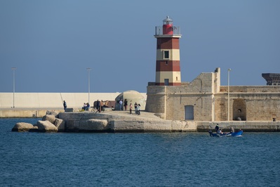 Faro Rosso as seen from the harbour