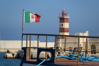 Faro Rosso as seen from the harbour