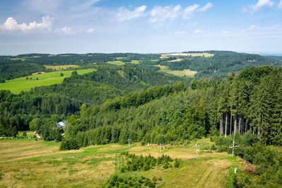 View from the Feistův kopec lookout tower towards west