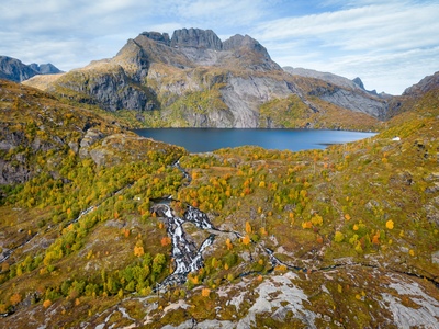 Norway photos - Lofoten Waterfall