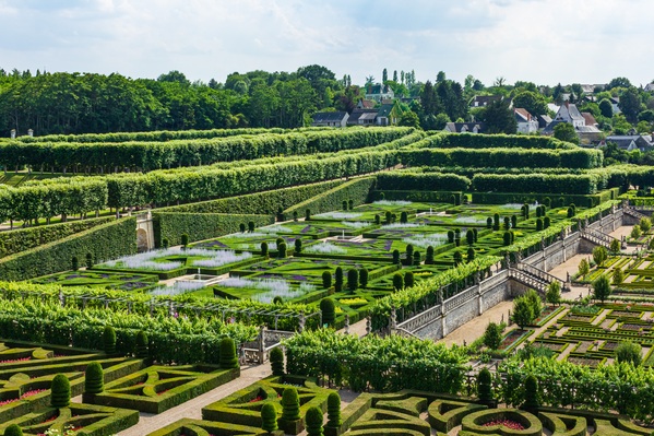View of the garden from the upper terrace