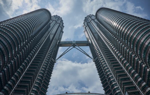 Petronas Towers looking up.