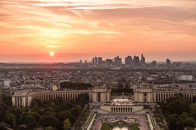 View from the Eiffel Tower, during the golden hour