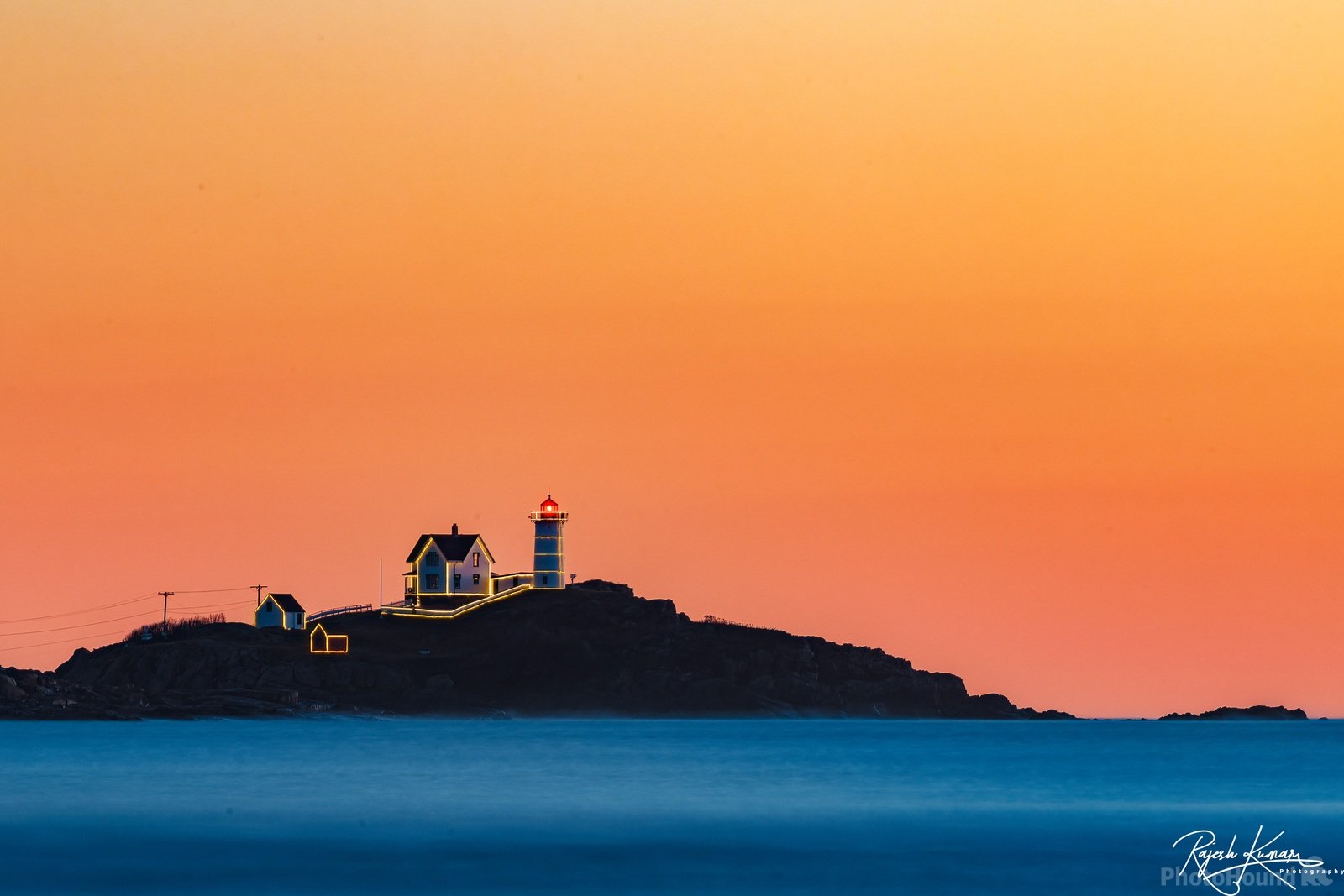 Image of View of Nubble Lighthouse by Rajesh Kumar