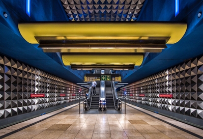 The architecture of the Munich underground is interesting and  great to photograph.
