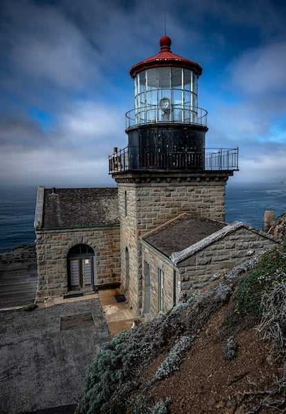 Beautiful coastal lighthouse with amazing vista