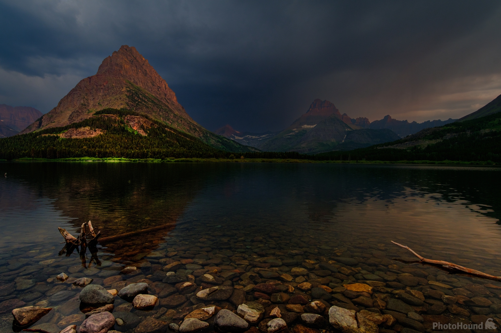 Image of Swiftcurrent Lake and Falls by Charley Corace
