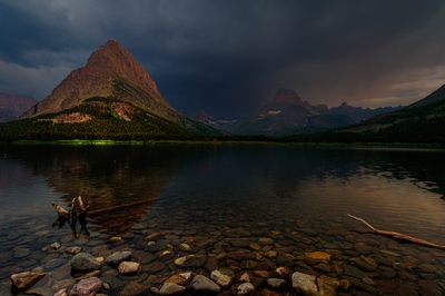 Picture of Swiftcurrent Lake and Falls - Swiftcurrent Lake and Falls