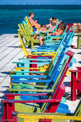 Deck chairs at the Lazy Lizard on south side of The Split