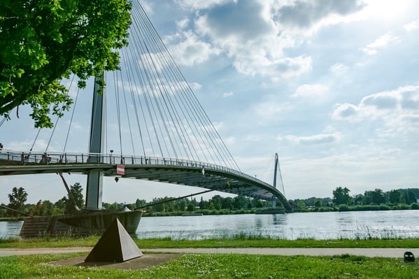 Passerelle des Deux Rives from the Kehl side of the River Rhine