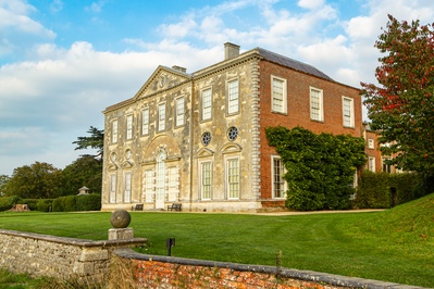 Claydon House, from the haha and the direction of the church