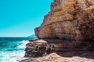 instagram spots in Greece - Gala Beach rockformations