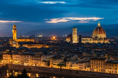 Florence skyline with the Duomo at dusk