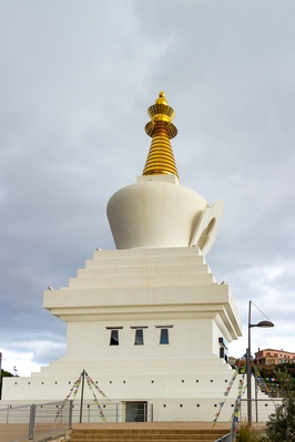 The Stupa, with prayer flags