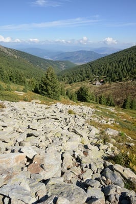 Stone river with Široka hut below