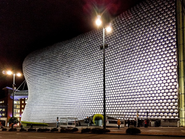 A different view of the exterior of the Selfridges building: this was taken on our way to Moor Street Station at night