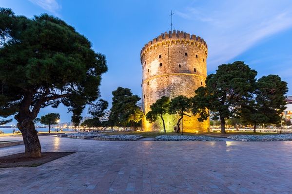 White tower in the blue hour