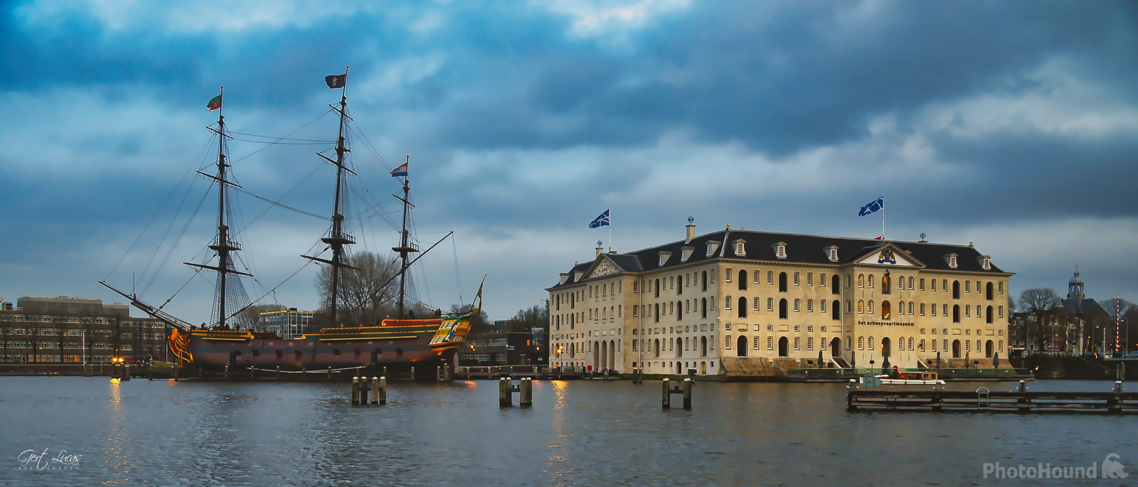 Image of View of the Maritime Museum & The Amsterdam Replica by Gert Lucas