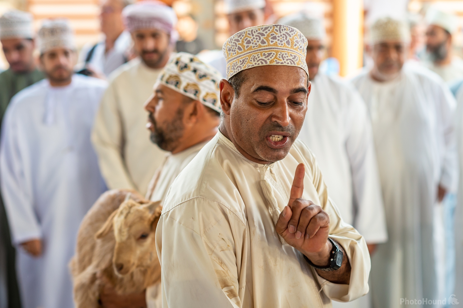 Image of The Goat Market in Nizwa, Oman by Sue Wolfe