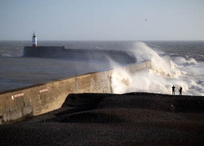 Image of Newhaven Harbour Arm from West beach - Newhaven Harbour Arm from West beach