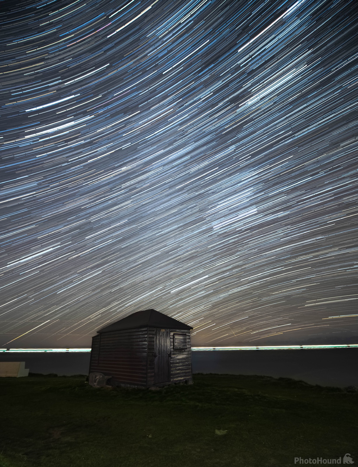 Image of Star Trails at Portland Fishing Hut by michael bennett