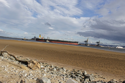 From the estuary looking over to redcar docks ( Redcar bulk terminal) 