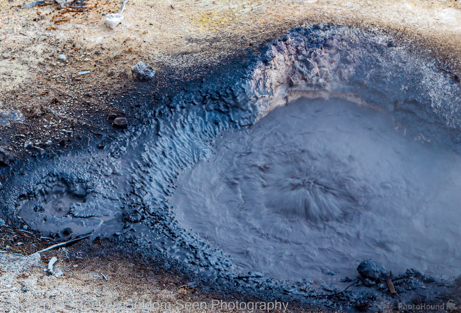 Image of Norris Geyser Basin, Blue Mud Steam Vent by Joe Becker