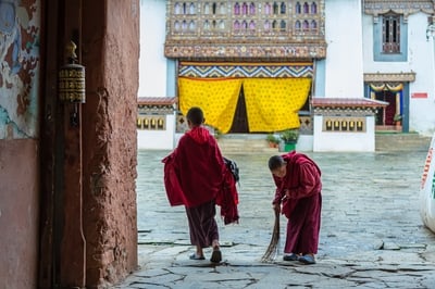 Gangteng Monastery - Monks 