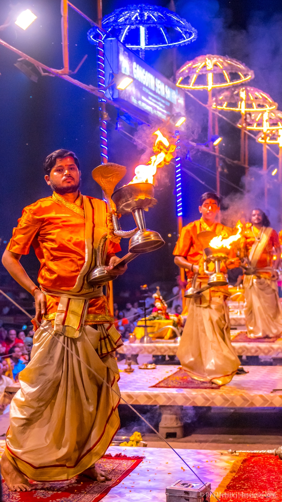 Image of Fire puja or Aarti in Varanasi by Ilya Melnik
