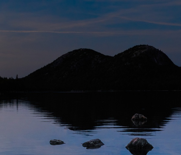 Jordan Pond at the ending of day and nights beginning