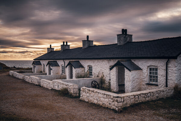 Cottages at sunset