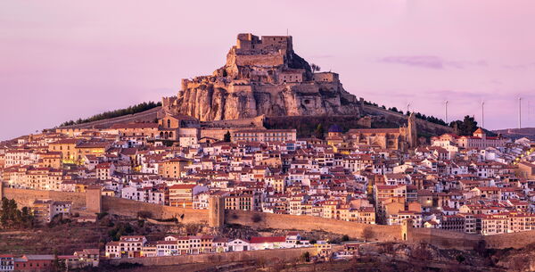 View after sunset of Morella