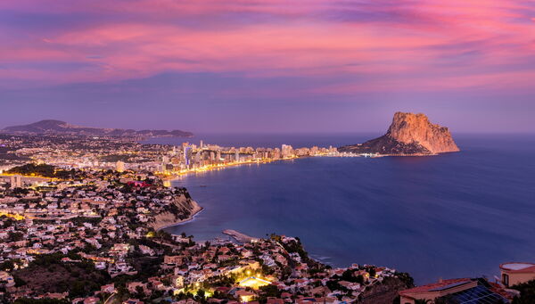 Sunset view of Calpe