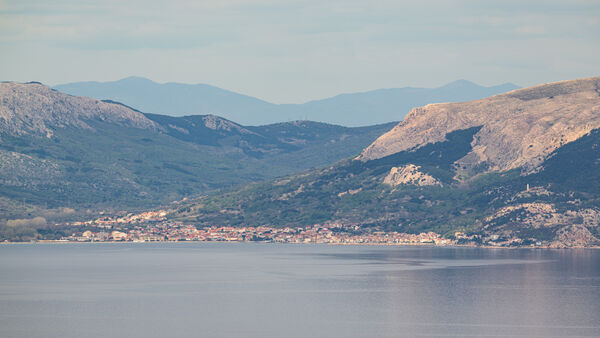 Views toward Baška at Krk island