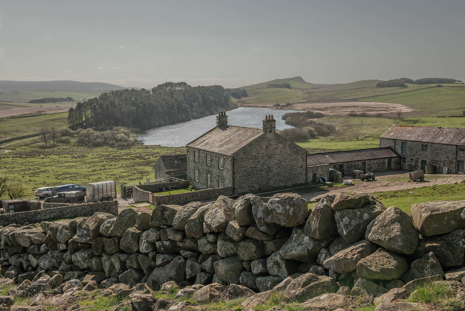 Image of Farm and Crag lough by michael bennett