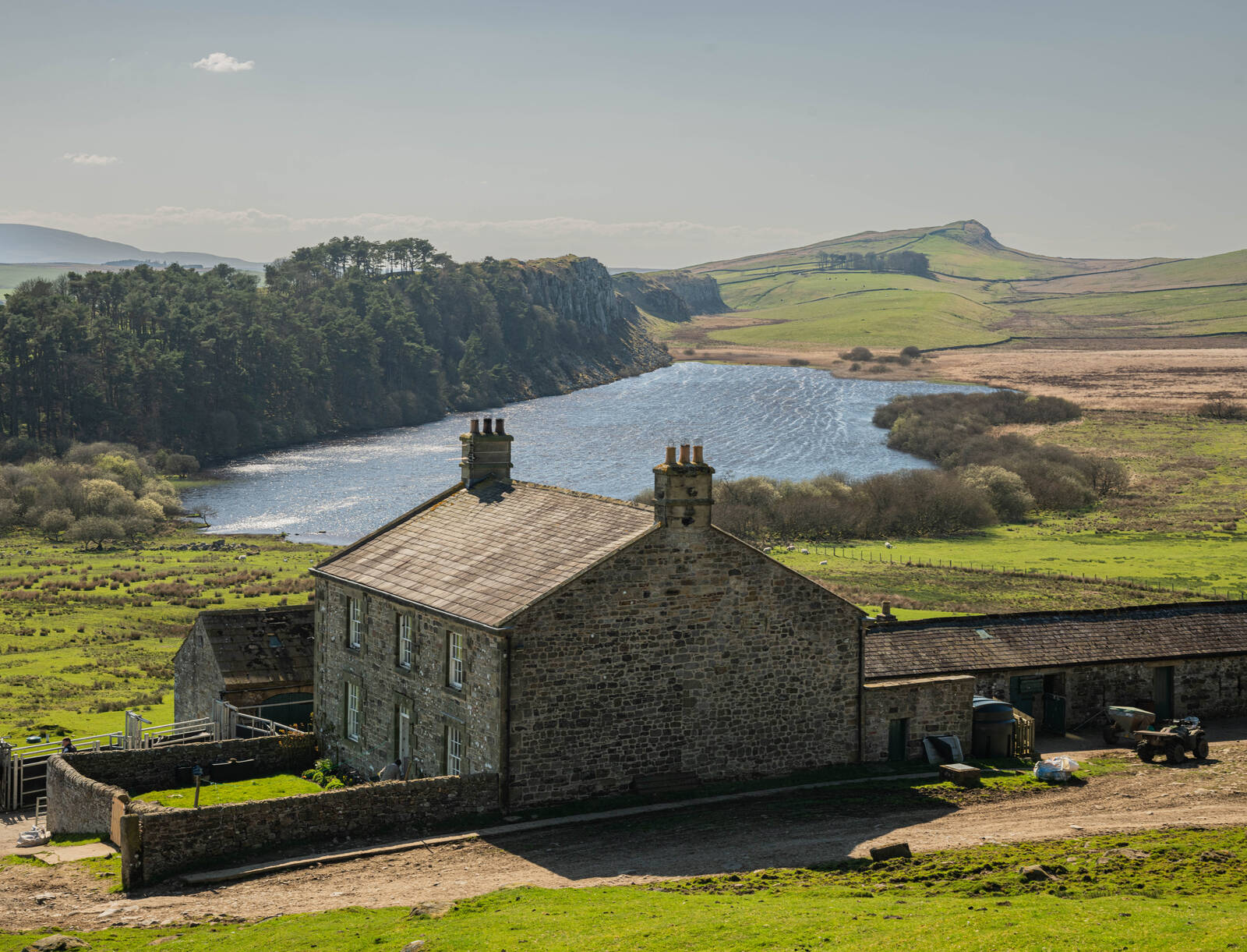 Image of Farm and Crag lough by michael bennett