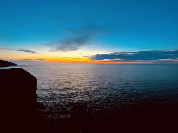 Sunset at Valley of Rocks looking out into Bristol Channel