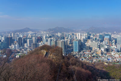 photography locations in South Korea - Seoul from Namsan Mountain