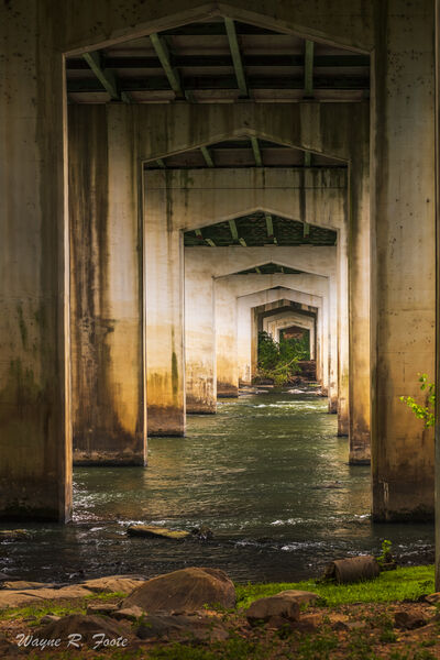 Jefferson Davis McMahan Bridge - underside at north end of Riverwalk