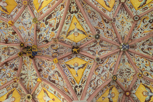 The intricate ceiling of Crngrob church