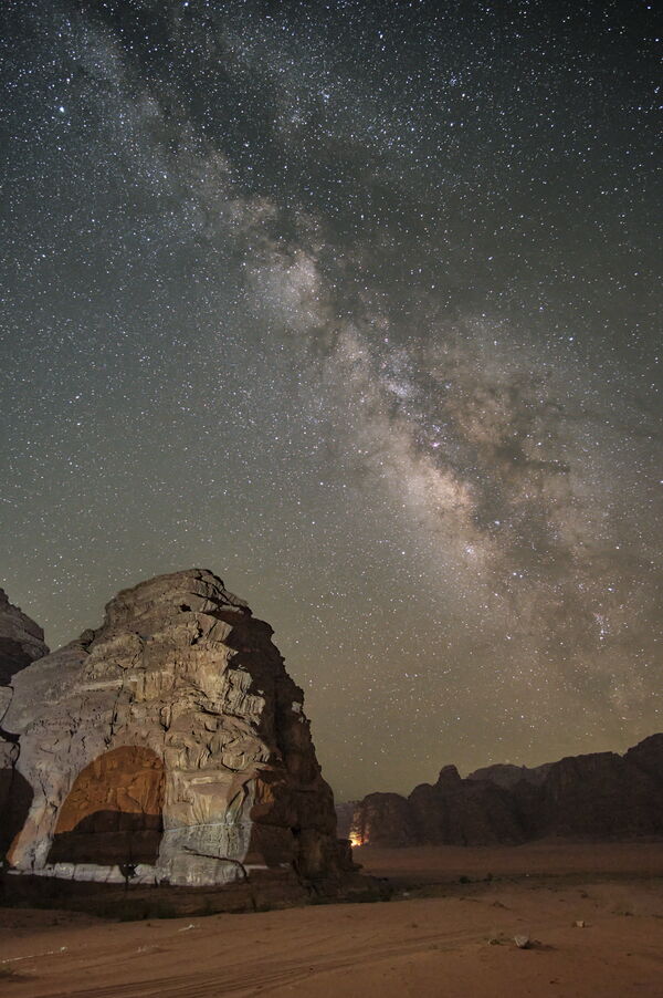 The night sky outside our Wadi Rum camp