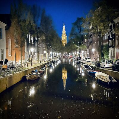 Netherlands images - Groenburgwal Canal and Zuiderkerk