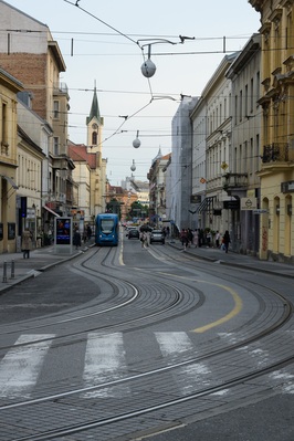 Ilica street in Zagreb - looking down Frankopanska street
