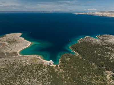 Sveti Grgur island, aerial view