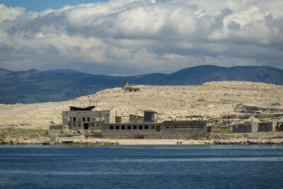 Goli otok prison camp from the distance